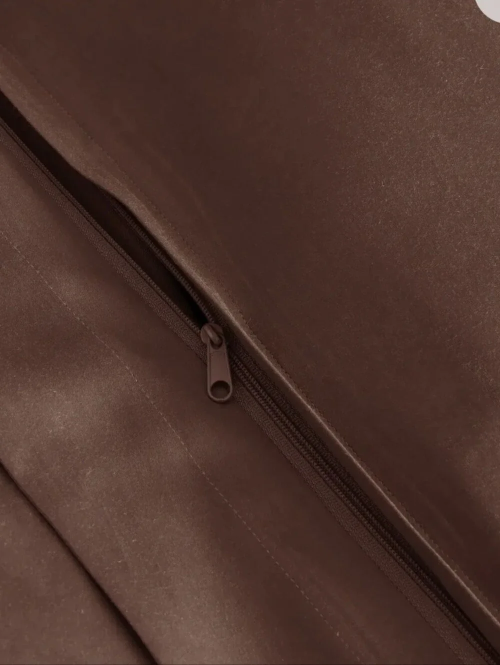 Quince Signature Giza Cotton Sateen Duvet Cover Set - Esspresso Brown
